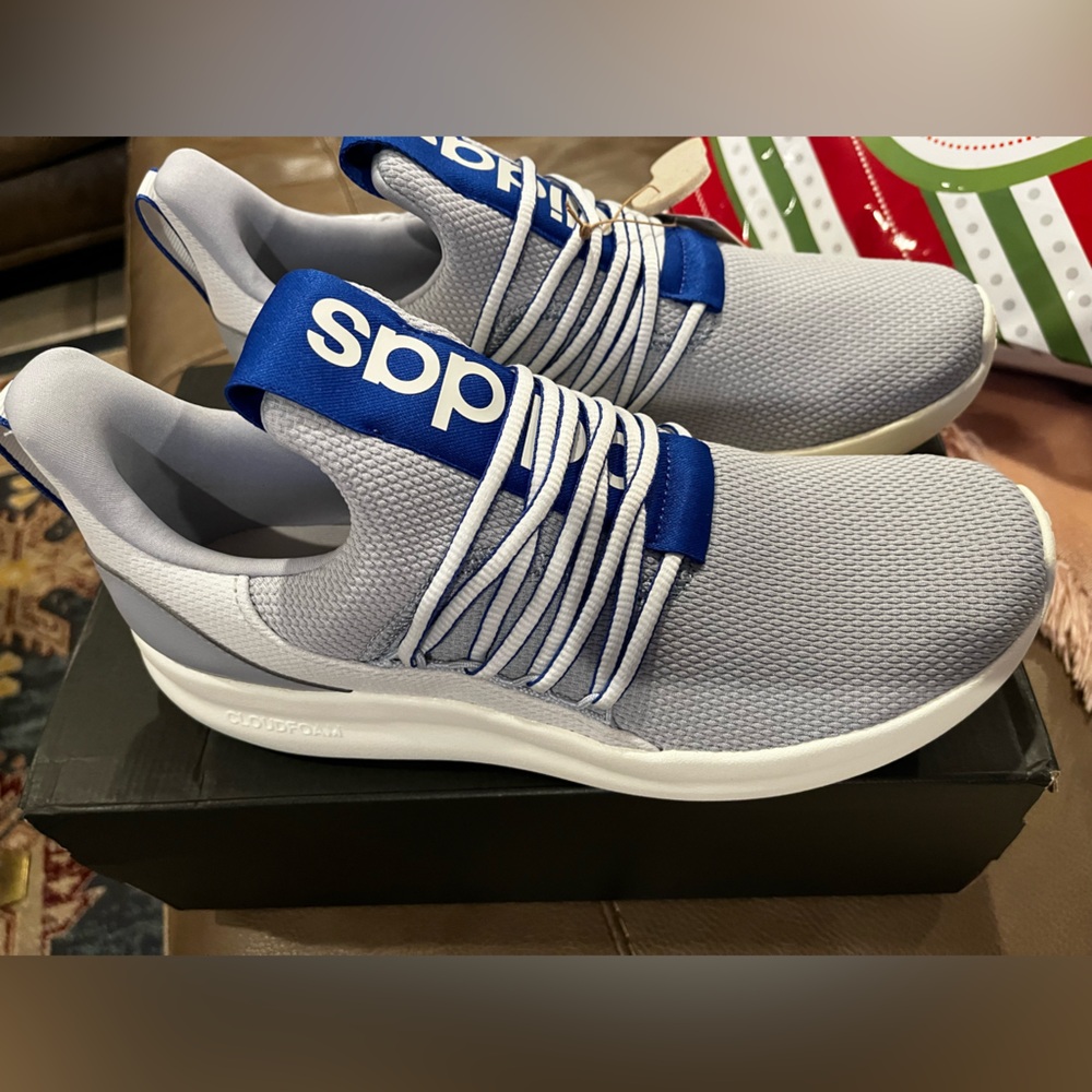 New with box and tag Adidas Lite Racer Adapt 7.0 men's gray and blue size 10